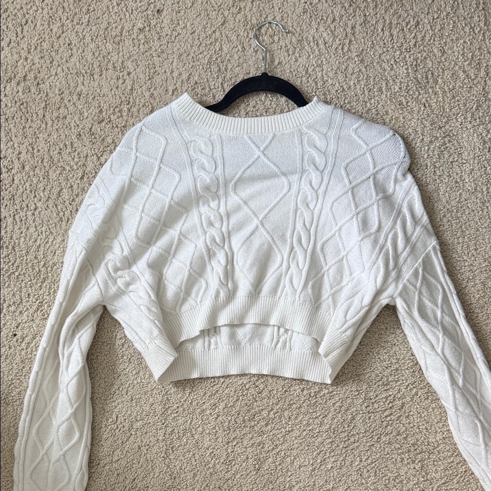 Rue21 White Cable Knit Sweater